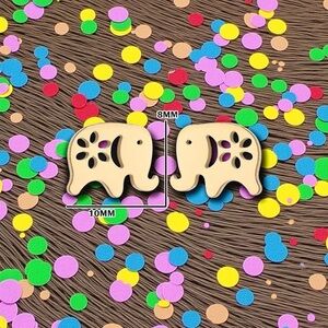 Adorable Gold Elephant Stud Earrings